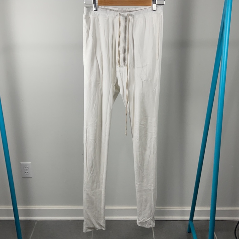 White Rick Owens DRKSHDW Drop Crotch Slim Pants